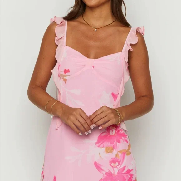 Beginning Boutique Pink Floral Mini Dress NWT - Picture 3 of 12